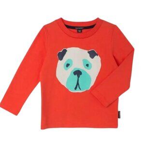 Marimekko TShirt Long Sleeved Vibrant Orange Knitwear dog Bear face